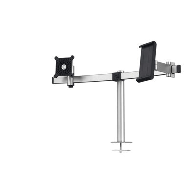 Durable Monitor Mount PRO with Arm for 1 Screen and 1 Tablet - Through Desk