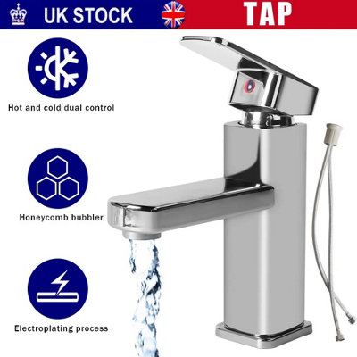 thumbnail image 2 of Dayplus Modern Monobloc Mixer Tap, Waterfall Faucet For Bathroom Sink Basin, Silver 2 of 4