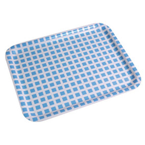 Durable Non Slip Lap Tray - Lightweight Easy to Clean Meal Tray - Blue and White