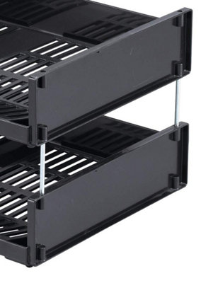 Durable OPTIMO Stainless Steel Letter Tray Risers Spacers - Silver