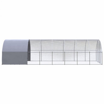 Vidaxl Chicken Run 2.5x2x2.25m - Galvanised Steel Walk-in Coop With