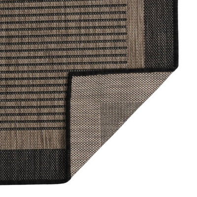 Durable Outdoor Flatweave Rug 100x200 cm Dark Brown