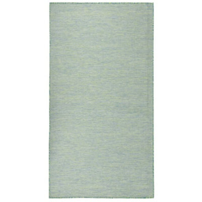 Durable Outdoor Flatweave Rug 140x200 cm Turquoise