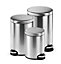 Durable Pedal Bin Stainless Steel Round 12 Litre in Silver