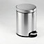 Durable Pedal Bin Stainless Steel Round 5 Litre in Silver