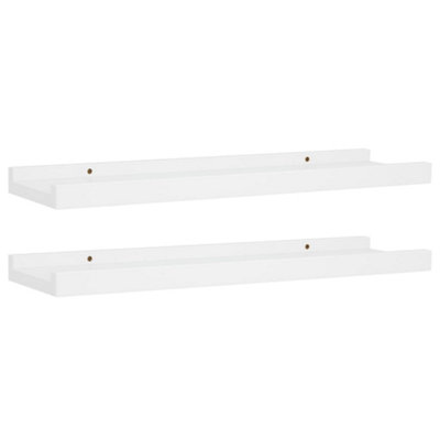Durable Picture Frame Ledge Shelves 2 pcs White 40x9x3 cm MDF