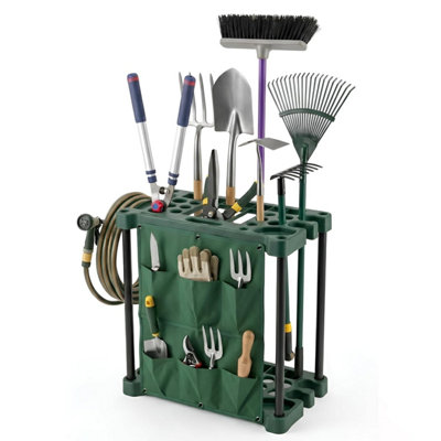 Durable Plastic Mobile Weatherproof Garden Tool Storage Rack ...