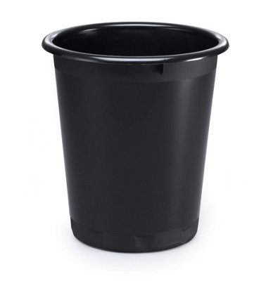 Durable Plastic Recycling Waste Paper Bin - 13 Litre - Black