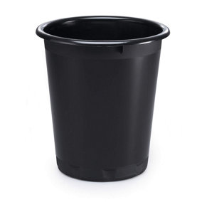 Durable Plastic Recycling Waste Paper Bin - 13 Litre - Black
