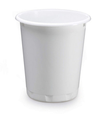 Durable Plastic Recycling Waste Paper Bin - 13 Litre - White