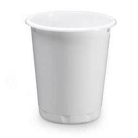 Durable Plastic Recycling Waste Paper Bin - 13 Litre - White