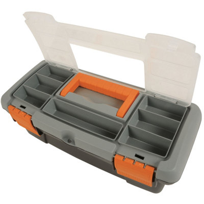 Durable Plastic Small Toolbox with Double Clasp Fastening and