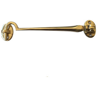 Durable Polished Brass Cabin Hook 75mm for Home and Office Use - Hook & Eye Arm Lock