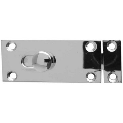 Durable Polished Chrome Bathroom Slide Bolts 63x25mm for Enhanced Security - Sliding Toilet Door