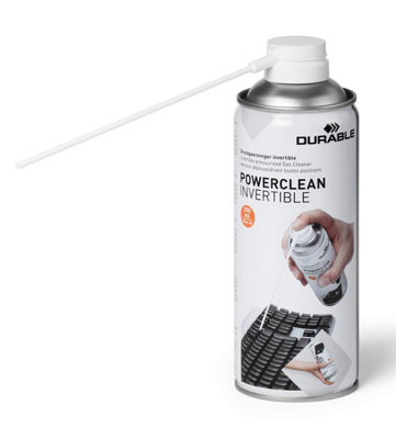 Durable POWERCLEAN Invertible Compressed Air Duster Keyboard PC Cleaner - 200ml