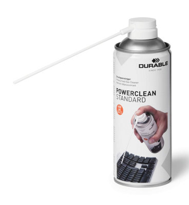 Durable POWERCLEAN Strong Compressed Air Duster Keyboard PC Cleaner Can - 400ml