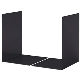 Durable Premium Heavy Duty Large Metal Shelf Bookends - 2 Pack - Black