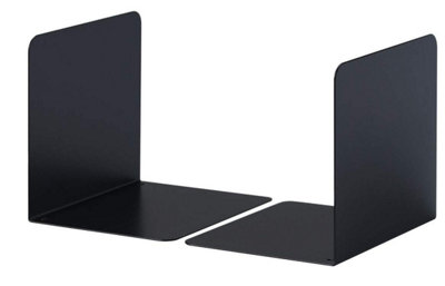 Durable Premium Heavy Duty Small Metal Shelf Bookends - 2 Pack - Black