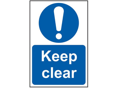 Durable PVC Safety Sign - Keep Clear 200 x 300mm