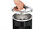 Durable Round Metal Waste Bin with Fire Extinguishing Ashtray - 17L - Black