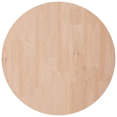 Durable Round Table Top Radius 50x4 cm Untreated Solid Wood Oak
