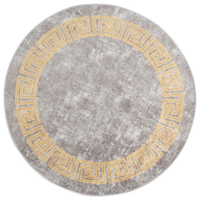 Durable Rug Washable 120 cm Grey Anti Slip