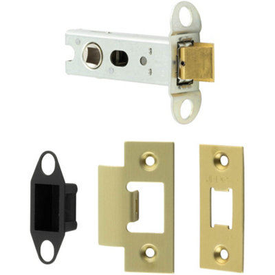 Durable Satin Brass Tubular Latches for Secure Doors - 76mm, 45 Degree Short Travel
