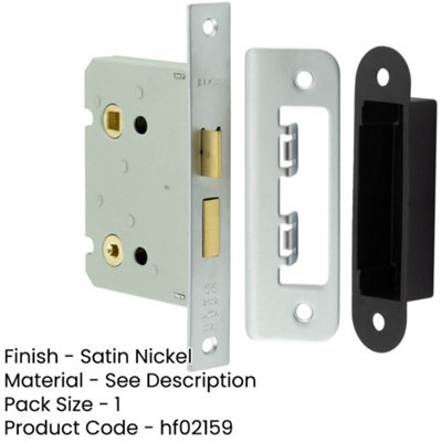 Durable Satin Nickel Bathroom Locks with Square Forend and Radiused ...