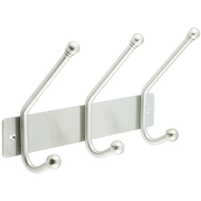Durable Satin Stainless Steel Multi Hook Units - 250MM for Home and Office - Wall Mounted Clothing Hook