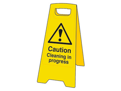 Durable Scan Heavy-Duty Caution Sign for Cleaning