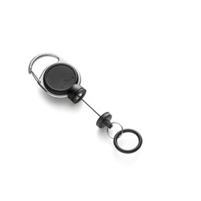 Durable Secure Magnetic Carabiner Badge Reel for Keys & Hand Sanitiser - Black