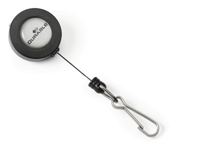 Durable Secure Retractable Clip Badge Reel for ID Cards & Keys - 10 Pack - Black