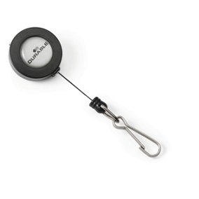 Durable Secure Retractable Clip Badge Reel for ID Cards & Keys - 10 Pack - Black