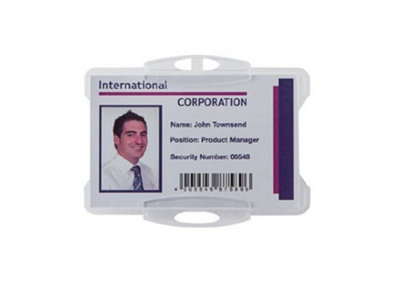 Durable Security Pass Holder - Holds 1 ID Badge - Perfect For Building ...