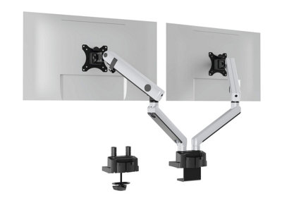 Durable SELECT PLUS Dual Arm Monitor Mount Desk Clamp for 2 Screens - 17 - 32"