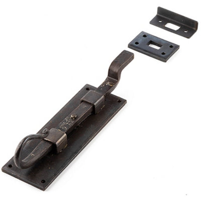 Durable Shepherds Crook Necked Bolts 152mm Beeswax Finish for Security - Door Bolt Lock