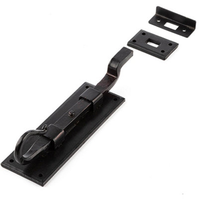 Durable Shepherds Crook Necked Bolts 152mm in Black for Secure Door Hardware - Door Bolt Lock