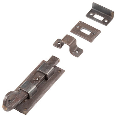Durable Shepherds Crook Straight Bolts 102mm in Beeswax Finish - Door Bolt Lock