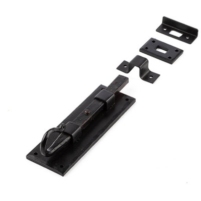 Durable Shepherds Crook Straight Bolts 152mm in Black for Enhanced Door Security - Door Bolt Lock