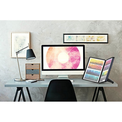 Durable SHERPA Display Panel Desk Unit 5 Panels and Tabs in Black Ideal ...