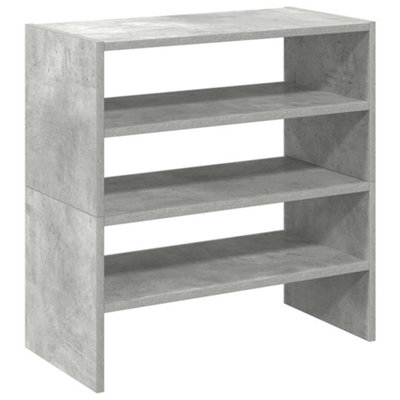 Durable Shoe Racks 2 pcs Stackable Concrete Grey 60x30x30.5 cm