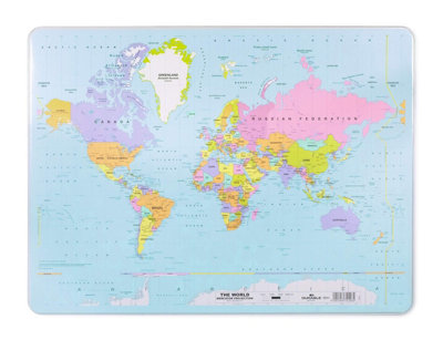 Durable Smooth Non-Slip World Map Desk Mat PC Keyboard Mouse Pad - 53x40cm
