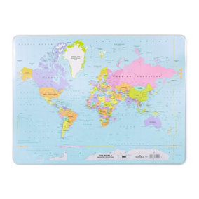 Durable Smooth Non-Slip World Map Desk Mat PC Keyboard Mouse Pad - 53x40cm