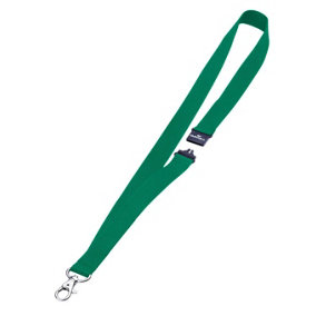 Durable Soft Neck Lanyards with Clip and Safety Release - 10 Pack - Green