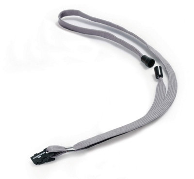 Durable Soft Neck Lanyards with Clip and Safety Release - 10 Pack - Grey