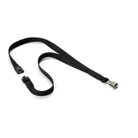 Durable Soft Premium Lanyards with Clip and Safety Release - 10 Pack - Black