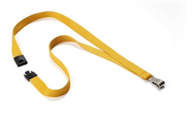 Durable Soft Premium Neck Lanyards with Clip & Safety Release- 10 Pack - Yellow