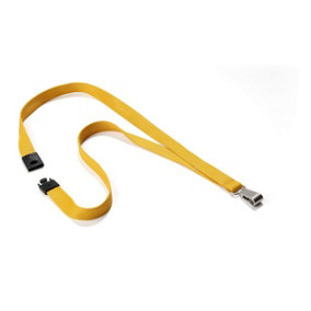 Durable Soft Premium Neck Lanyards with Clip & Safety Release- 10 Pack - Yellow