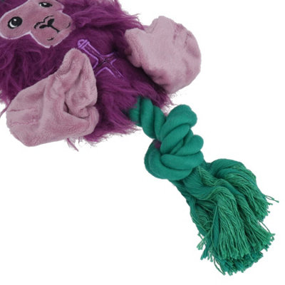 Durable Soft Safari Big Foot Monkey Knotted Internal Rope Play Toy Dog ...