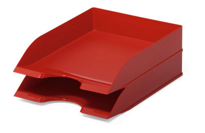 Durable Stackable Letter Tray Document Organiser Paper File - A4+ Red